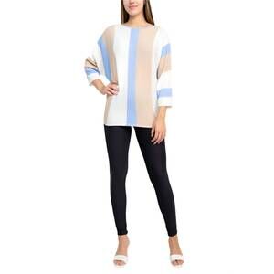 NEW CYRUS boat neck knit sweater in ice water berry crema